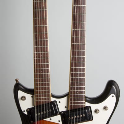 Mosrite  Doubleneck Solid Body Electric Guitar (1967), ser. #2J467, black tolex hard shell case. image 8