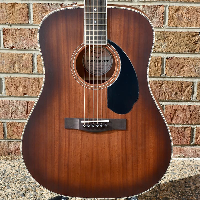 Fender PD-220E Dreadnought, All Mahogany, Ovangkol Fingerboard, Aged Cognac Burst image 1