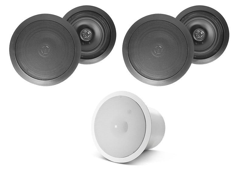 (4) HC85 8&quot; 700 Watt Black In-Ceiling Home Theater Speakers+JBL Subwoofers  			