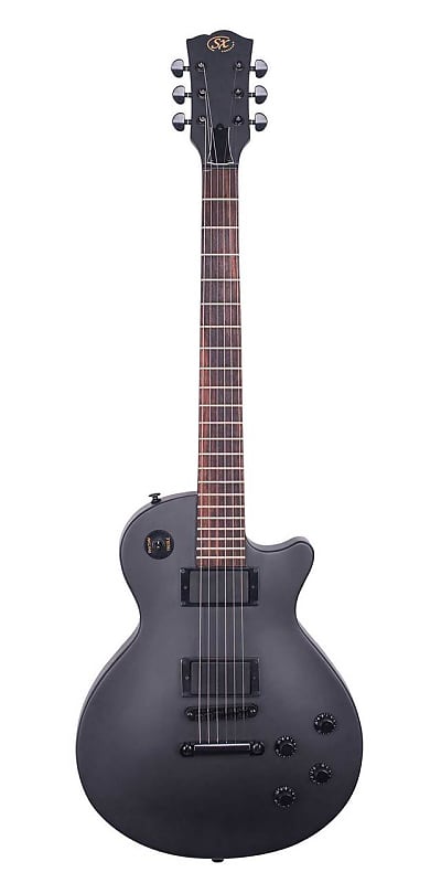 SX Les Paul Set Neck electric guitar in Matte Black Finish image 1