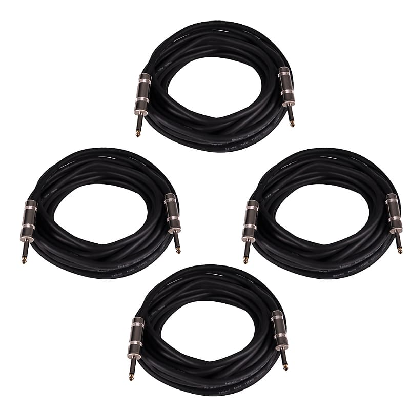 4 Pack of 35 Foot 1/4" to 1/4" Speaker Cables -12 Gauge 2 Conductor 35' image 1