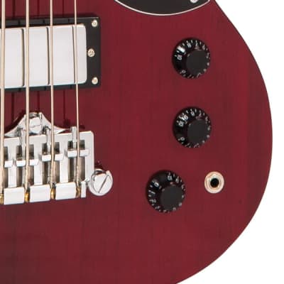 Vintage VS4 ReIssued Bass Guitar - Cherry Red image 4