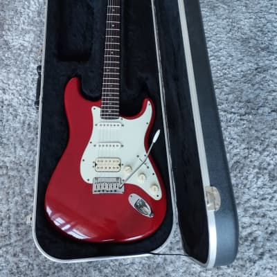 Fender American Deluxe Fat Stratocaster HSS  - Crimson Transparent for sale
