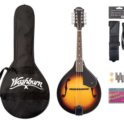 Washburn M1K Americana Series A-Style Mandolin Kit w/Gig Bag, Pitch Pipe, Strap, Picks, & Booklet  image 1