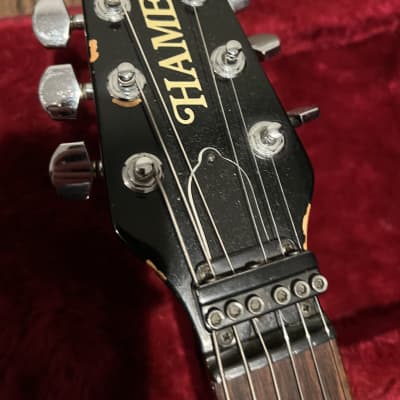 Hamer Blitz 1980s - Yellow tiger stripe Mick Mars | Reverb
