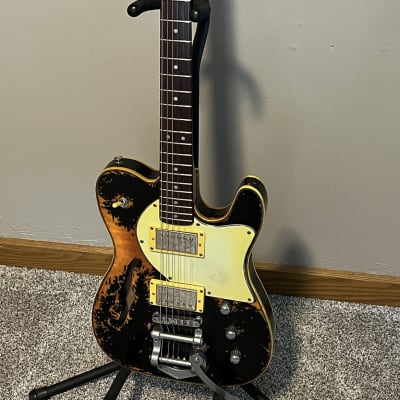 Partscaster T-Style - Relic Black Over Amber image 1