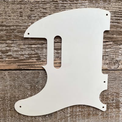 GuitarSlinger Single-Ply White Telecaster Pickguard 5-hole Relic Aged 2020s - Aged White image 2