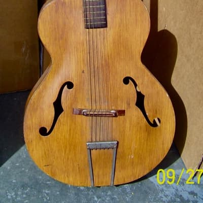 Vintage Kay Archtop Acoustic Guitar Project Refinished Neck and Body image 1
