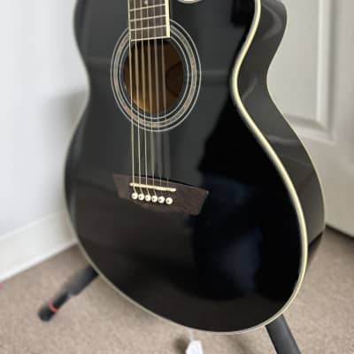 Washburn EA12B Mini Jumbo Acoustic-Electric Guitar - Black - Used image 9
