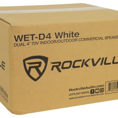 Rockville WET-D4 White Dual 4" Indoor/Outdoor Commercial/Restaurant 70V Speaker image 10