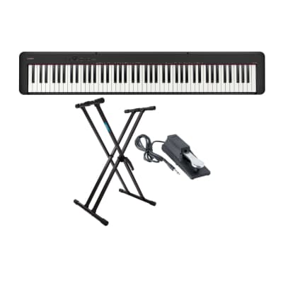 Casio CDP-S160 88-Key Digital Piano (Black) Bundle with Adjustable Keyboard Stand and Keyboard Piano