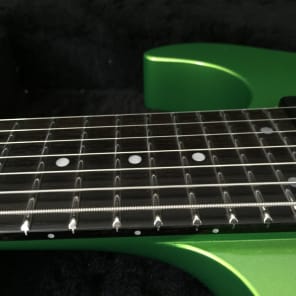 2012 Carvin DC700 7 string guitar Radiation Green with official hardshell case. Excellent condition! image 6
