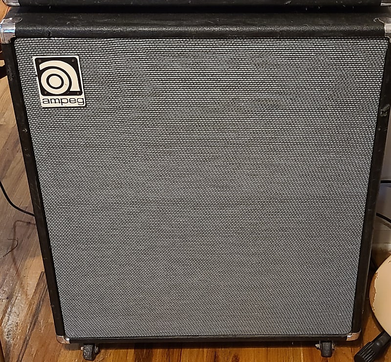 Ampeg V4 4x12 1970s Black tolex, silver grill cloth Reverb