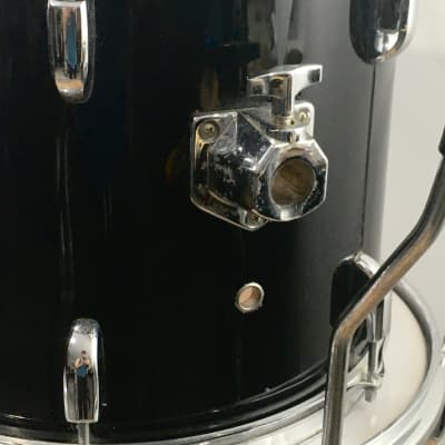 3 Vintage 1990s Groove Percussion Black Power Toms 12/13/16 Acoustic Drums 16x16 Floor Tom + Legs image 9