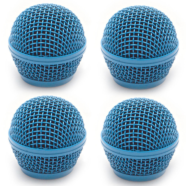 Seismic Audio SA-M30Grille-BLUE-4PACK Replacement Steel Mesh Mic Grill Heads (4-Pack) image 1