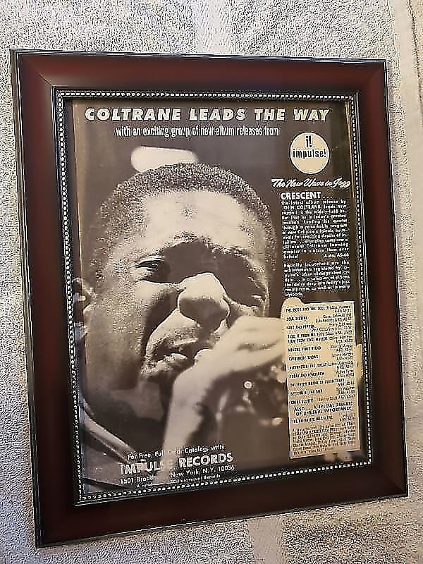 1964 Impulse Records Promotional Ad Framed John Coltrane Crescent Album Original image 1