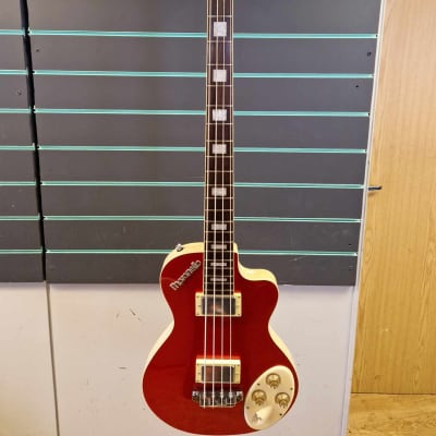 Italia Maranello Classic Red Sparkle Bass Guitar for sale