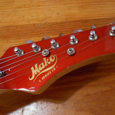 Vintage Mako LB-1. Candy Apple Red. Coil Tap. Matching Headstock. image 4