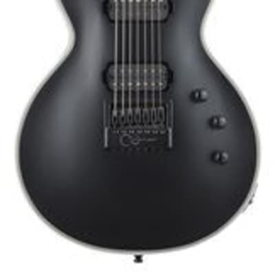 ESP EII EC7 Evertune Electric Guitar Black Satin with Case image 1