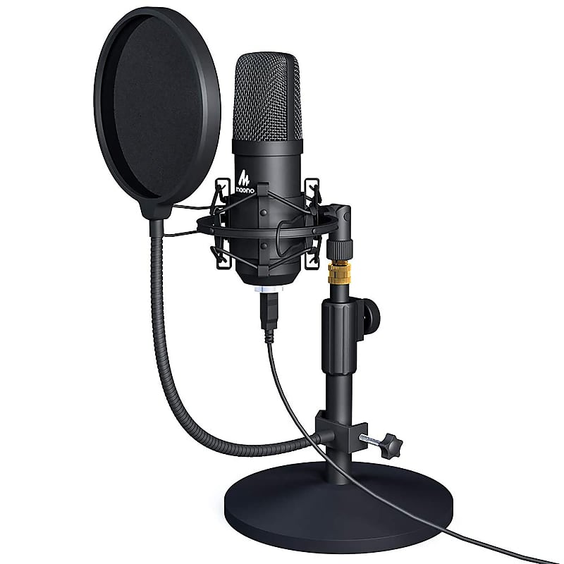 USB Microphone,Professional Microphone 192kHz/24Bit Plug & Play PC Computer  Microphone Condenser Cardioid Mic Kit with Adjustable Boom Arm Stand Shock