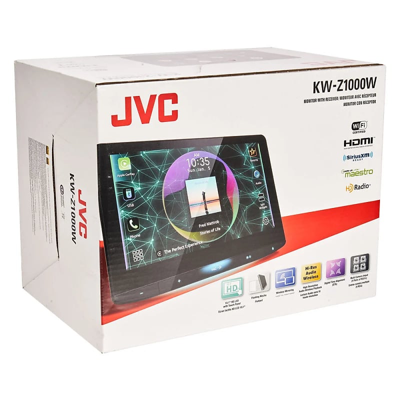 Jvc KWZ1000W 10.1" HD Floating Digital Multimedia Receiver Reverb