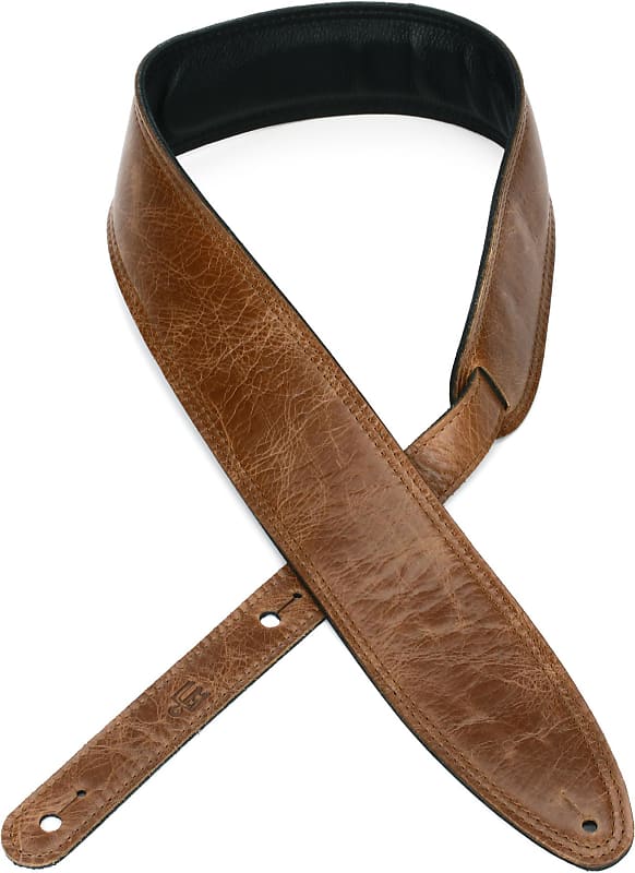 LM Products Chroma Leather Guitar Strap - Tan (E-H25TANd1)