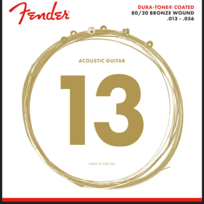 Fender Dura-Tone 880M 80/20 Coated 13-56 Acoustic Guitar Strings for sale