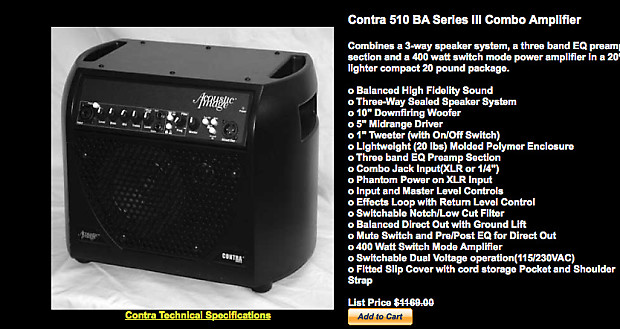 Acoustic Image Contra Series III upright bass amp | Reverb