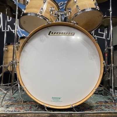 Ludwig 3 Ply Butcher Block Pro-Beat, 24,18,16,14,13, Blue/Olive Pointy Badge, Immaculate!! 1976 image 3