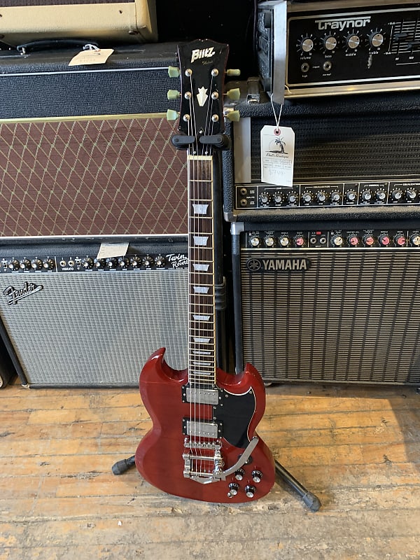 ギター Blitz by Aria SG Blitz by Aria Pro II SG Double Cutaway (Cherry Red) – Cool