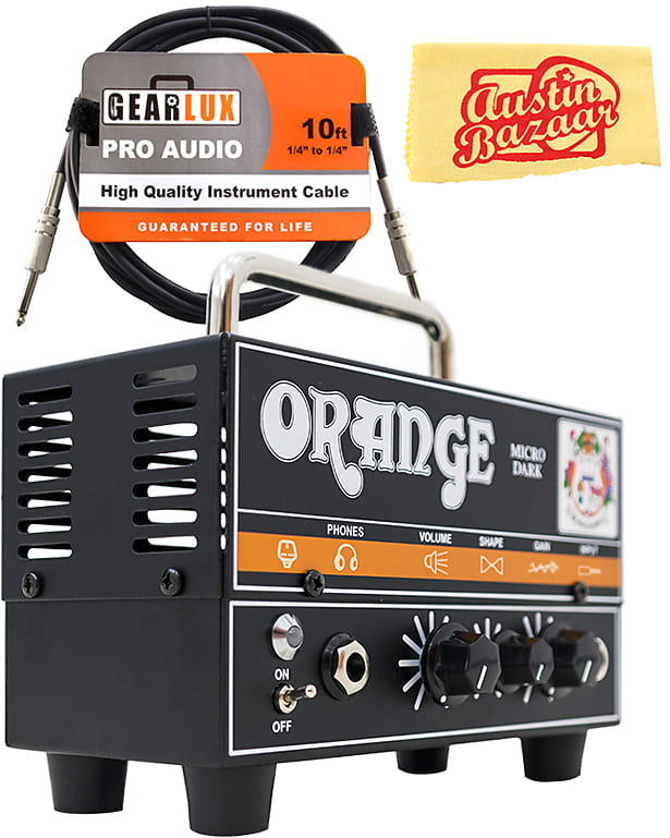 Orange MD20 Micro Dark Mini Guitar Amplifier Head w/ Instrument Cable