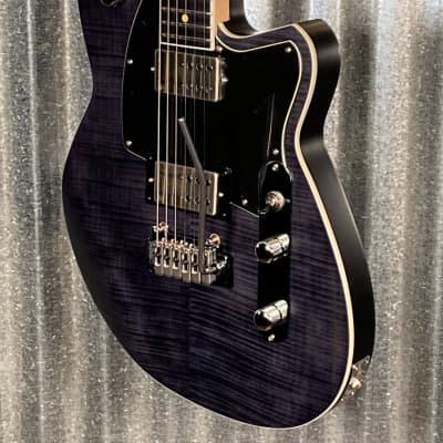 Reverend Guitars Reeves Gabrels Signature Satin Trans Black Flame Maple Guitar #5854 image 6
