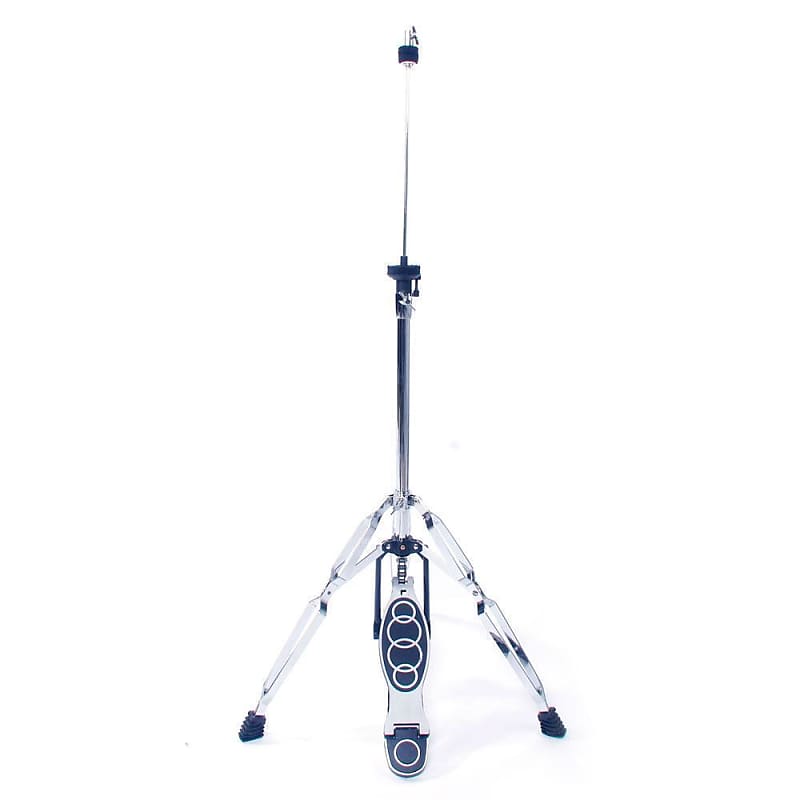 Drum HIHAT Cymbal Stand Double Braced Chrome High Hat Silver Reverb