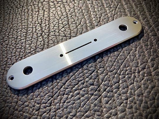 Van Dyke-Harms Telecaster Control Plate, Center Switch, Straight, Stainless Steel 2023 - Stainless Steel image 1