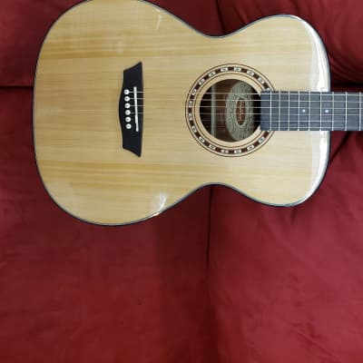 Washburn AF5KAU OM Acoustic Guitar W/Case  Natural image 8