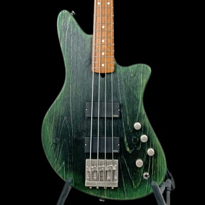 Offbeat Guitars "Jacqueline" aka "Jax" 32" Medium Scale Bass in Emerald City Eclipse with Active EMG Pickups image 1