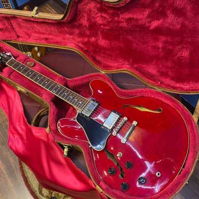 USED Gibson ES-335 Left Handed Flame Top Cherry 1997 Electric w/OHSC image 9