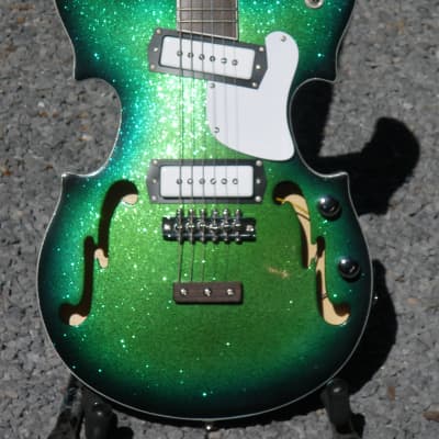 Gruggett Made Stradette in Margarita Sparkle. Made by Master Luthier Bill Gruggett, from Mosrite. Only One. image 5