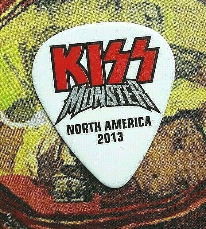 KISS Gene Simmons 2013 Monster Tour North America red-on-white guitar pick image 1