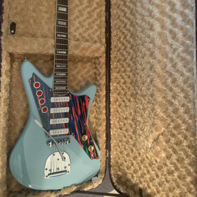DiPinto USA Galaxie 4 Deluxe  2016 Sonic Blue with Sarape pick guard image 3
