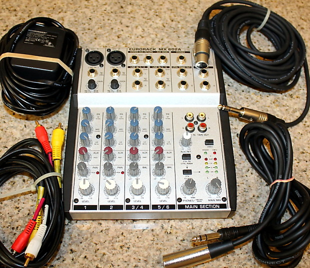 Behringer Eurorack MX 602A Mixer w/ Adapter + 3 different