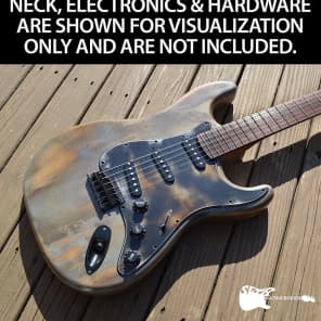Hand-painted "aged" Alder Warmoth Strat body, ONE-OF-A-KIND image 2