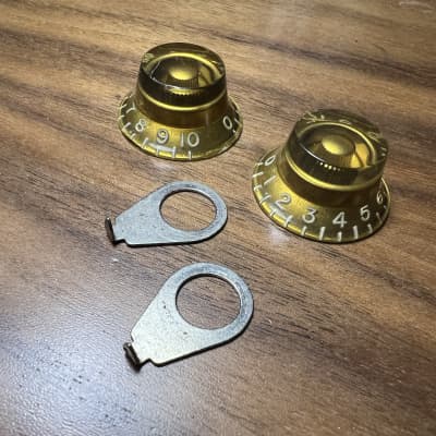 Gibson Two (2) 1950's Gold Top Hat Knob Knobs and Pointers 1958 - Gold image 1