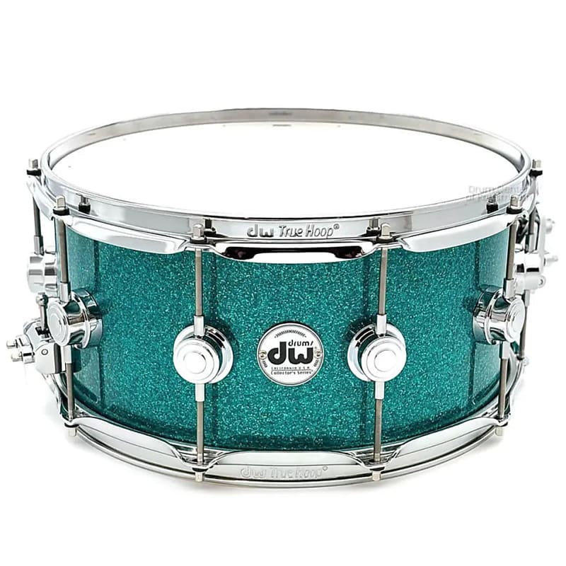 DW Collectors VLT 333 Maple Snare Drum 14x6.5 Teal Glass image 1