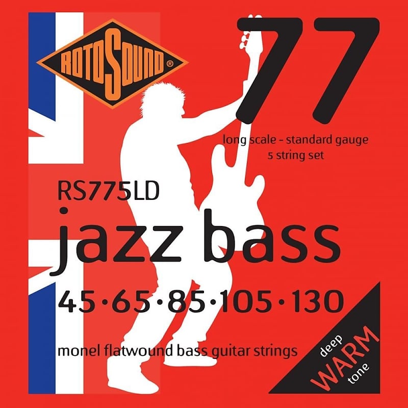 Rotosound RS775LD Jazz Bass 77 Long Scale Standard Flatwound Bass Strings 45-130 image 1