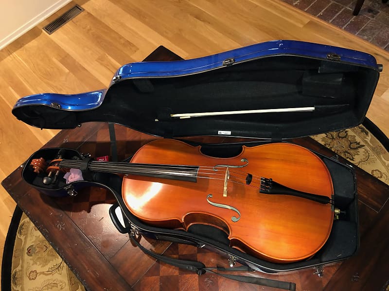 Andreas Eastman VC200 Cello 4/4, Revelle Phoenix Cello Bow, J.W. Eastman  CL-28 Cello Case, Larsen Medium A+D Strings, Spirocore Tungsten G+C Strings