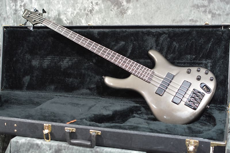 Ibanez EDB600 Ergodyne 4 string Bass 90s Pewter w Deluxe Factory Hardshell  Case & FAST Shipping