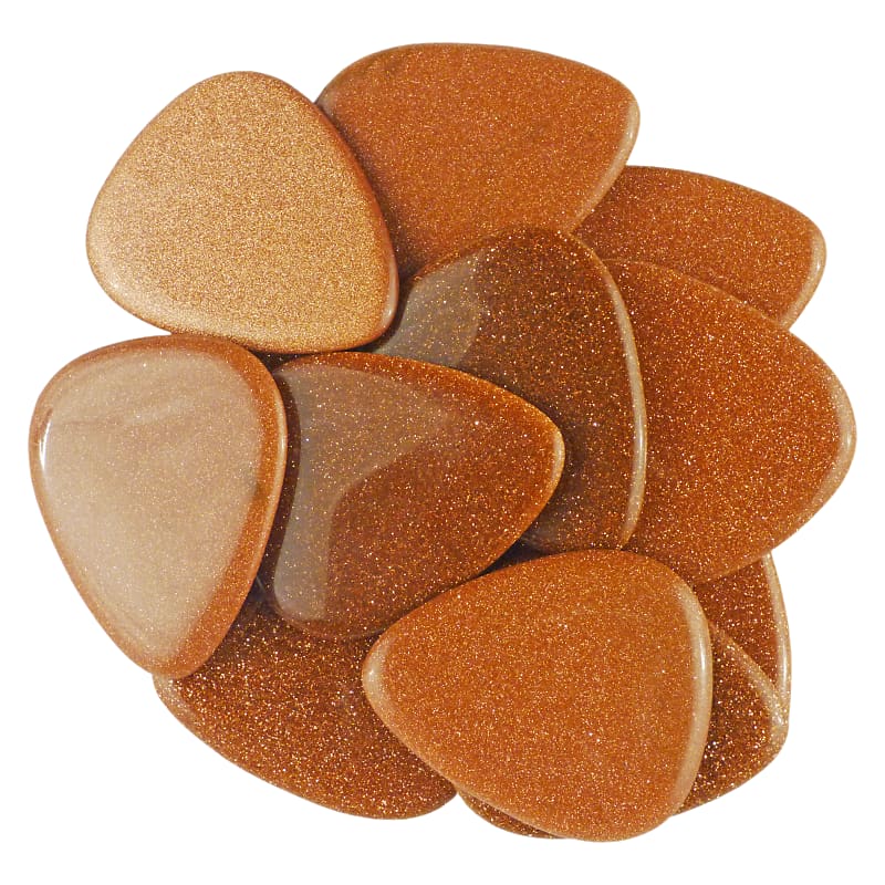 Brown Sandstone Stone Guitar Or Bass Pick - Specialty Handmade Gemstone Exotic Plectrum - 12 Pack New image 1