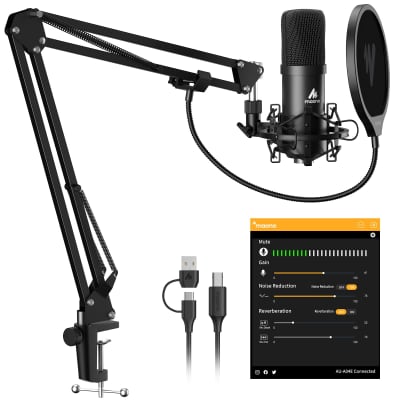 TONOR Dynamic Microphone, USB/XLR PC Microfono with Boom Arm Stand for  Podcast, Recording, Live Streaming & Gaming, XLR Cardioid Studio Mic for  Music