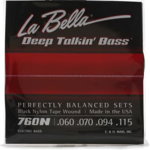La Bella 760N Deep Talkin' Bass Black Nylon Tapewound Bass Guitar Strings - .060-.115 Standard image 4